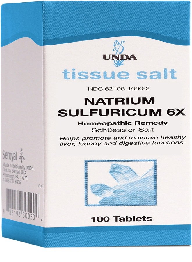 UNDA Natrium Sulfuricum 6X (Salt) -| Homeopthic Remedy Supports Temporary Relief of Mild Indigestion Symptoms | 100 Tablets - Image 1